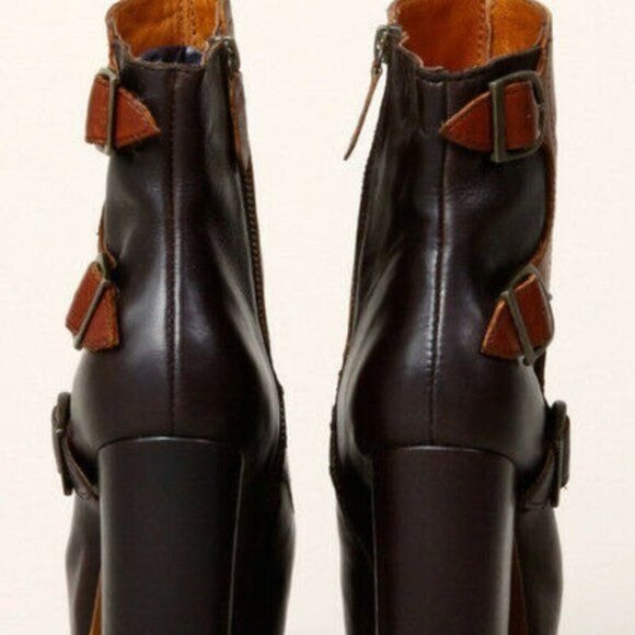 Miista Batilda Size 41 Leather Buckle Platform Ankle Boots Booties Chunky Grunge - Picture 3 of 12